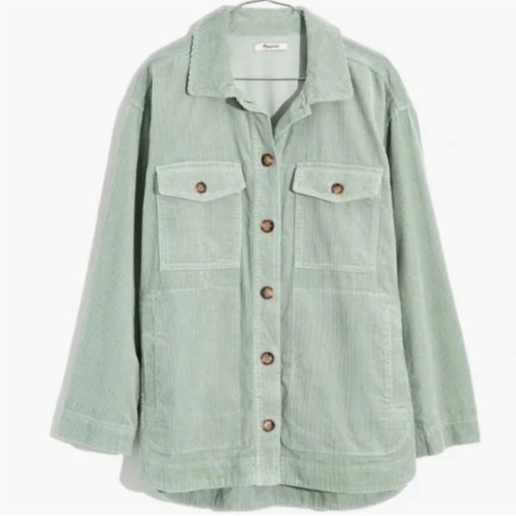 NWOT Madewell Corduroy Button- DownXXSMint Green